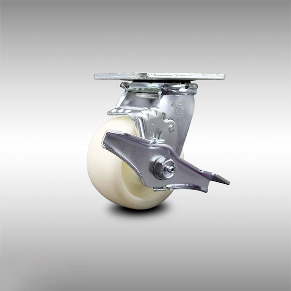 4 Inch Stainless Steel Nylon Swivel Caster with Ball Bearing and Brake SCC
